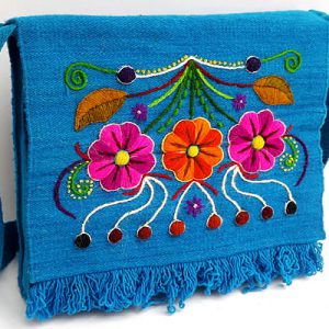 Wool Shoulder Bag Flap Embroidered