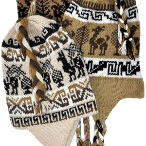 Andean hat "Llama" natural colors